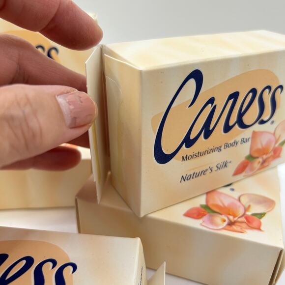 Caress Moisturizing Body Bar Nature's Silk 2001 Lot of 5 in Orig Boxes - Picture 2 of 2